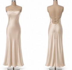 Show Me Your Mumu Dani Slip Dress Womens Small Champagne Luxe Satin Open Back