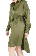 ELVI Embroidered Bird Satin Shirtdress size 18