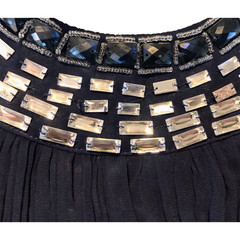 Quiz Evening/Prom Dress Midnight Blue Uk12 Jewelled Waist & Neckline Padded Bust