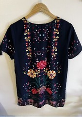MINK PINK Wisdom Tee Short Sleeve Shift Dress black floral Size M Bohemian Boho