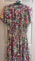 New Easel Boho Floral Button Front Tiered Ruffled Bottom Smocked Dress Small