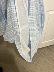 Sim & Sam Blue White Gingham Smocked Double Bow Tie Midi Dress Cottagecore Sz M