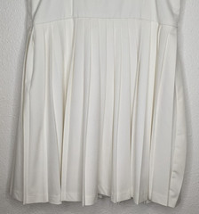 NEW~TRIXXI Cream Sleeveless Pleated Mini Dress Party Beachy Vacation M $56