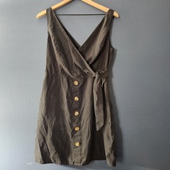 Express Microsuede Wrap Mini Dress Dark Grey Women&rsquo;s Size Medium