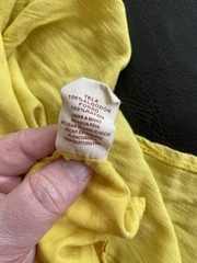Hem And Thread Lightweight Lined Yellow Summer Dress Side Splits Braided Straps