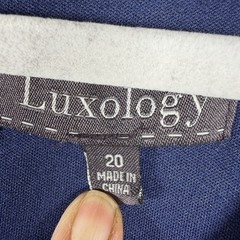 Luxology Women’s Plus Size 20 Maxi Dress Navy Crochet Lined BOHO Resort Comfy