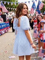 Altar’d State Blue & White Gingham Dress Cottagecore Milkmaid Soft Girl Sz M
