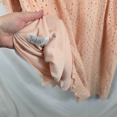 Petallush Pink Short Sleeve Eyelet Dress Women&rsquo;s Size 2XL Modest Peasant Style