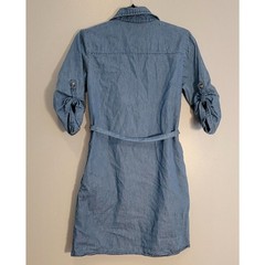 Speed Limit Cotton Chambray Button Shirt Dress Women&rsquo;s Small Belted Pockets