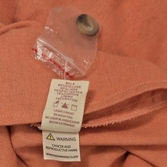 Hem & Thread Orange 2 Tie Back Button Front Midi Dress Linen Blend Size Large