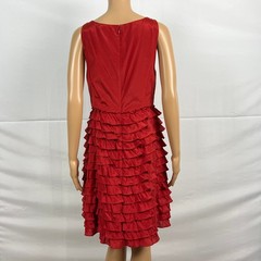 The Limited Event Size 8 Red Tiered Ruffle A-Line Sheath Party Holiday Dress