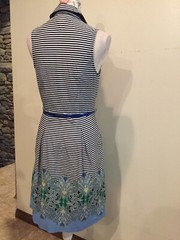 Tommy Hilfiger Dress with Belt, SZ SP, Sleeveless, Striped, Collared, V-neck