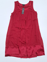 Banana Republic BR Monogram 100% Silk Dress Red L