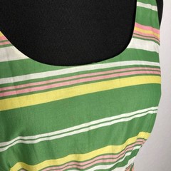Boden green white yellow pink striped sleeveless fit flare dress size 8R
