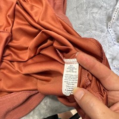 Naif Terracotta Pink Button Down Ruffle Sleeve Shift Dress XL