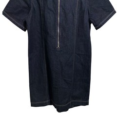 Old Navy Womens Dark Wash Denim Short Sleeve Mini Shift Dress Blue Preppy XS