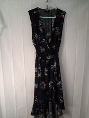 Chelsea Studio Black Floral Knit cottagecore boho-chic classic sleeveless dress
