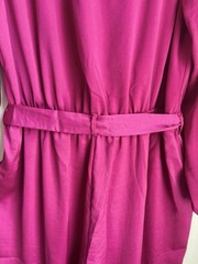Olive & Oak Hot Pink Fuscia Wrap-Style Midi Dress with Tie Waist size XL