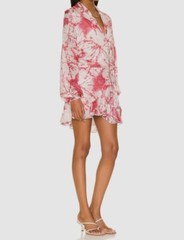 $367 Rococo Sand Women&rsquo;s Pink Drawstring Tassel Tie Wrap Dress Size L