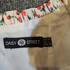 Daisy Street Dress Womens Large White Pink Floral Peasant Short Sleeve Casual