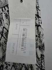 Raffya Arianna Embroidered Strappy Midi Dress White Black Floral Paisley Large