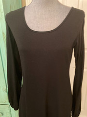 MISSLOOK, BLACK, STRETCHY, SLIT LONG SLEEVE, DRESS, MEDIUM