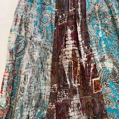 Solitaire Bohemian Patchwork Smocked Paisley Multi-Color Maxi Dress Size L