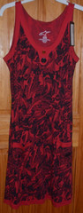 NWT A Star 100% Cotton from Peru Sleeveless Dress Sundress Red Black Floral New