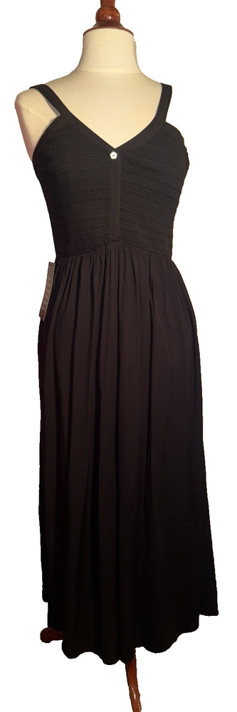 Tuckernuck NWT Gillian Sleeveless Smocked Maxi Dress Black Sz M. e143