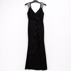 Ever Pretty – Black Sequin Strap Maxi Evening Dress V-Neck – XL – BNWT