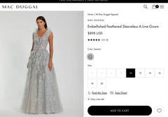 NEW Mac Duggal [ 10 ] 20259 Embellished Feathered Sleeveless A Line Gown #S1652