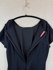 Ruby Ribbon Short Sleeve Black Slimming Lined Shapewear LBK Dress Size L