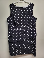 Laura Plus Black White Polka Dot Tiered Sheath Dress Size 20