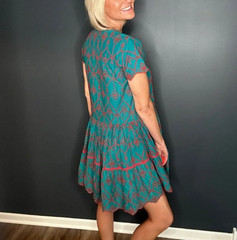 NWT ModaPosa Simonetta Fall Hand-Embroidered Cotton Dress Size Small