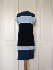 HOBBS Womens Blue Colourblock Cap Sleeve Scoop Neck Dress Size 12