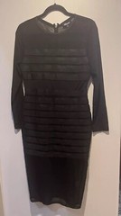 MISSGUIDED Black Bandage Bodycon Dress Sheer Mesh Long Sleeve Size 10 NWT