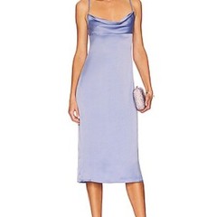 NWT WeWoreWhat Cowl Midi in Slate Blue Sz 0 | Sold Out | Revolve