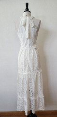 New Maxi Dress Size Extra Small White Lace Bow Wedding Bride Romantic