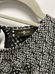 SurKana Size S Patchwork Sashiko Style Sleeveless Slight Stretch Shift Dress