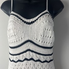 Olive + Oak Maxi Dress Womens M Sleeveless Crochet Knit Lined Lightweight Boho