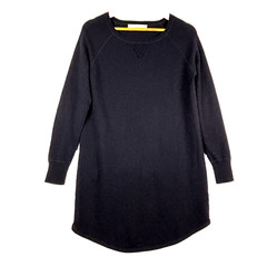 360 Sweater Women Wool Cashmere Mini Sweater Dress Tunic Sz S Black Luxe Minimal