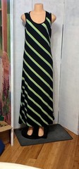 NWT$60 EXIST Size Small Striped Slip-On Tank Maxi Dress Black Blue Green