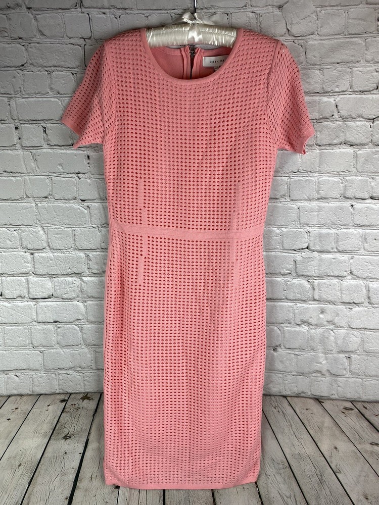John + Jenn Medium Pink Preppy Pretty Career Stretch Short Sleeve Dress New