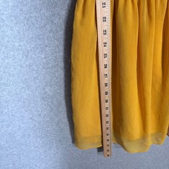 Mossimo Ruffle Smocked Dress XS Mustard Feminine Flowy Boho Romantic Sheer