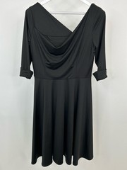 BLACK HALO Jackie O Swing Dress NWT SZ 14 Black Women Stretch Fit Flare Stretch