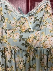 Arden B Sun Dress Large White Yellow Floral On Blue Green Teens Spaghetti Straps