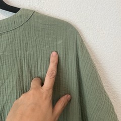 Madewell Lightspun Cuff-Sleeve Button-Front Tiered Mini Dress – Sage Green XXL