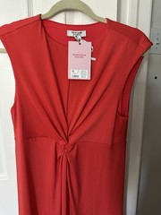 The Occasion by Old Navy Red Twist Front Maxi Dress Sleeveless Size M Petite
