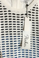 Parker Womans Basket Weave Knit Dress Sz M Fit & Flare Luxury Party Fun Flirty