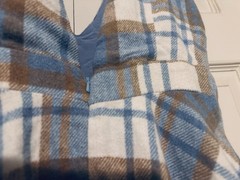 Lulus Plaid Blue Brown White V-Neck Strappy Lined Fit & Flare Mini Dress S